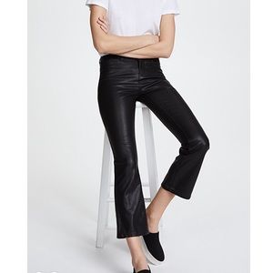 Blank Denim Vegan Leather Crop Kick Flare Pants
